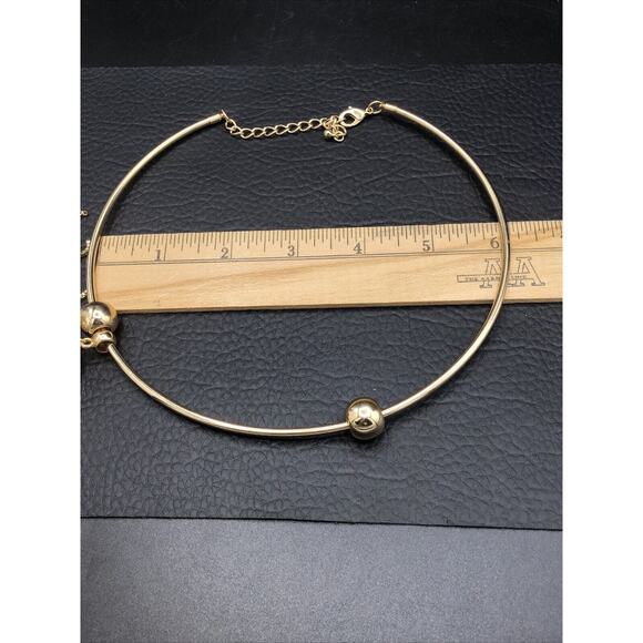 Long Tassel Necklace MCM Style Faux Pearl Pendant on 18 inch Gold Tone Neck Wire - Picture 8 of 10